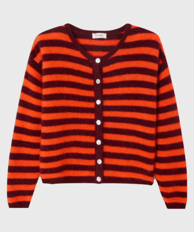 American Vintage – Vitow Cardigan, Grenat Raye