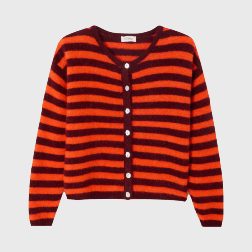 American Vintage – Vitow Cardigan, Grenat Raye