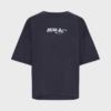 BALL oversize T-shirt i navy med sporty logo og albuelange ærmer – fremstillet i økologisk bomuld.