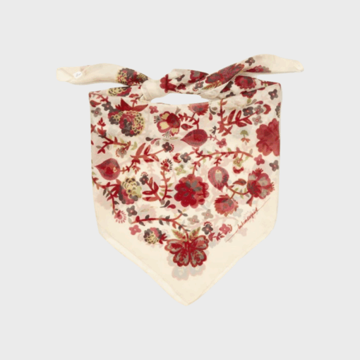 Tørklæde i birch white med blomsterprint – Bromflora Tabby Sia Scarf fra Becksöndergaard, i blød bomulds- og modalblanding.
