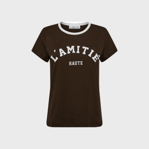 Haute L’amitié – Neckline Logo Tee, Mocca