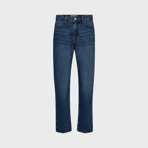 Tonya Cropped Jeans fra IVY i mellemblå vask, med høj talje, tapered ben og klassisk femlommersdesign.