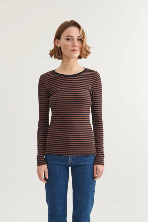 Basic Apparel – Ludmilla LS Tee, Carafe/Black - Billede 5