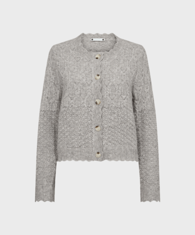 Co’Couture – Pointelle Cardigan, Pale Grey