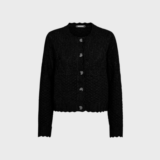 Co'Couture - Pointelle Cardigan, Sort