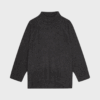 Mørkegrå merinouldsweater med høj hals, brede ribkanter og afrundet bundsøm – lavet i 100% certificeret merinould.