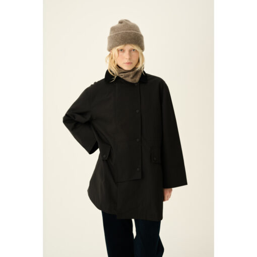 Rue de Tokyo - Cimana Heavy Trench Jacket, Black - Image 2