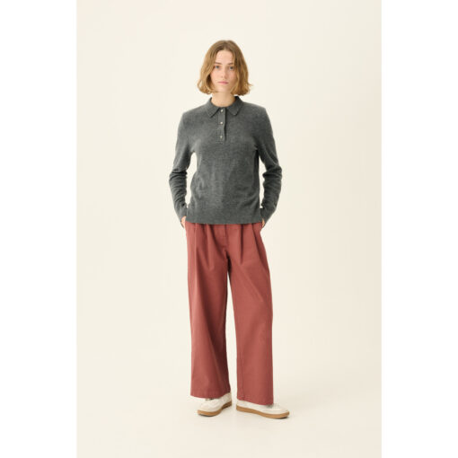 Rue de Tokyo - Kura Merino Wool Polo, Grey - Image 5