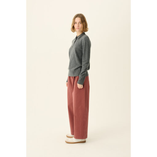 Rue de Tokyo - Kura Merino Wool Polo, Grey - Image 4