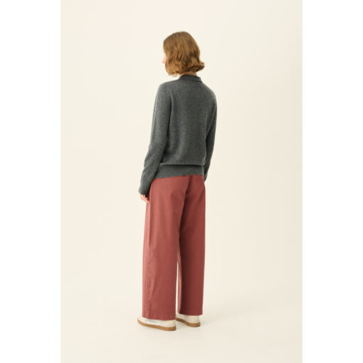 Rue de Tokyo - Kura Merino Wool Polo, Grey - Image 3