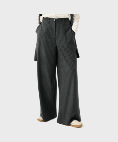 Rue de Tokyo - Papina Wool Pants , Grey Pinestripe