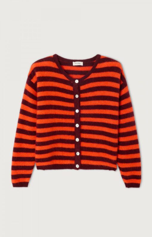 American Vintage – Vitow Cardigan, Grenat Raye - Billede 7