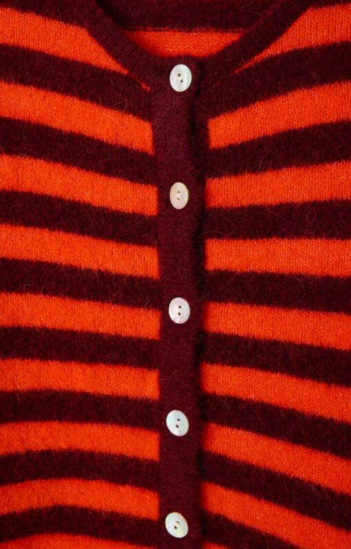 American Vintage – Vitow Cardigan, Grenat Raye - Billede 6