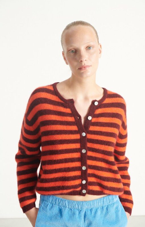 American Vintage – Vitow Cardigan, Grenat Raye - Billede 2