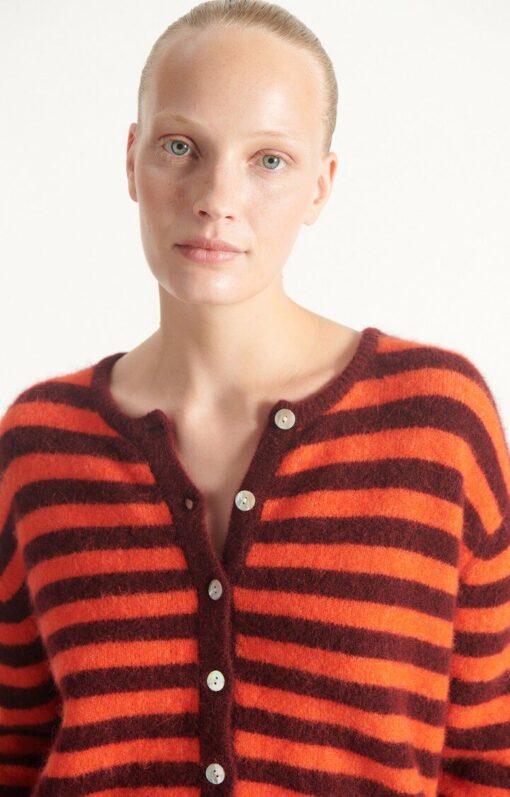 American Vintage – Vitow Cardigan, Grenat Raye - Billede 4