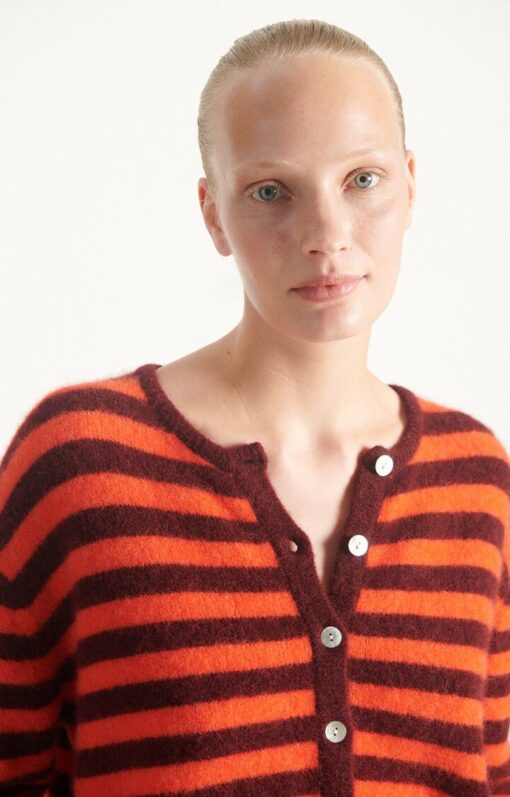 American Vintage – Vitow Cardigan, Grenat Raye - Billede 8