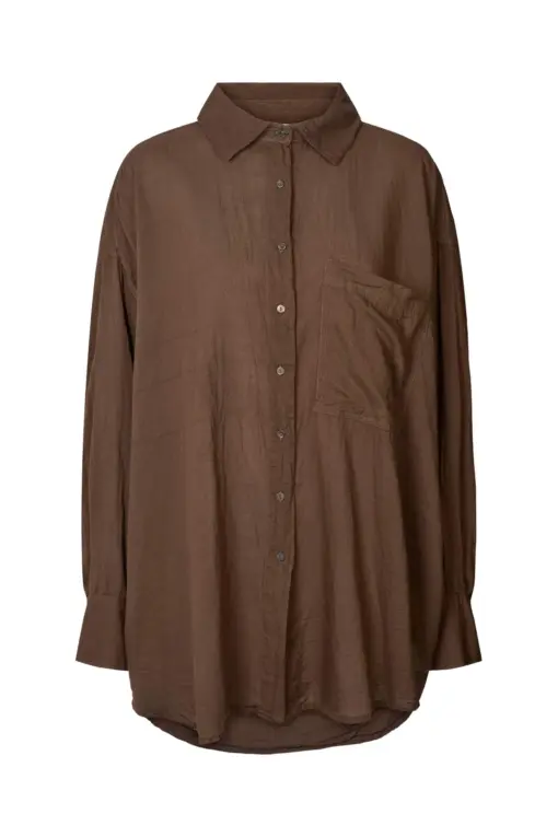 Raben Saloner – Noah Skjorte, Dark Brown - Billede 5