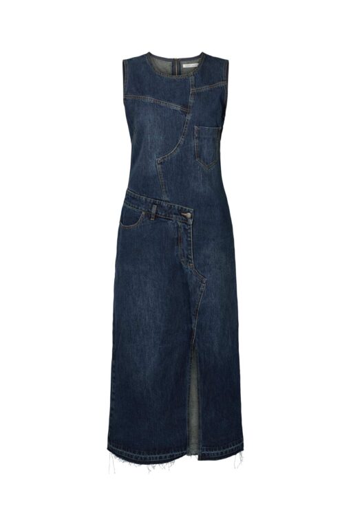 Rabens Saloner - Inette Patchwork Denim dress, Indigo - Image 6