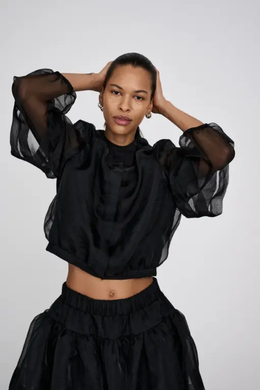 Rabens Saloner, Organza Layer Shirt Jacket, Everlyn - Image 2