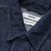 Detaljebillede: lommer og tekstur på Cosy Denim Solar Jacket dark indigo.