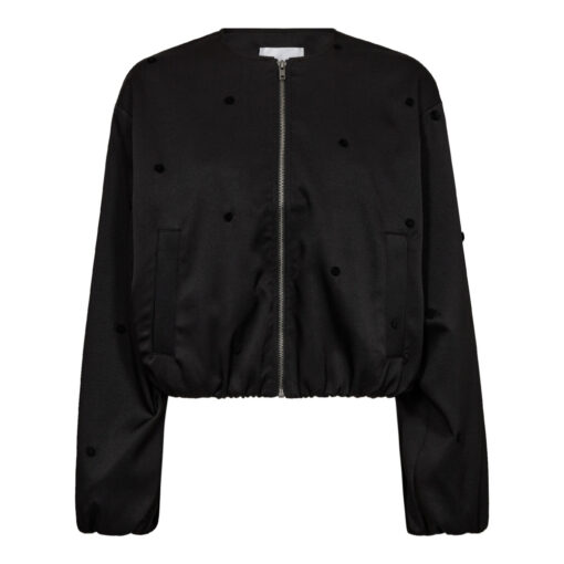 Co’couture - Clover Dot Balloon Zip Jacket, Black - Billede 5
