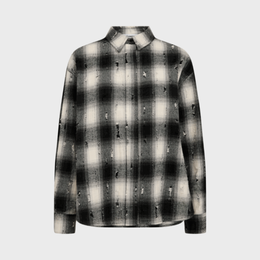 MobyCC Check skjorte i sort med tern og sænket skuldersøm – Co’Couture.