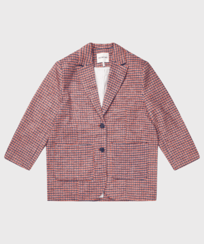 Aketta Blazer fra MUNTHE – oversize ternet jakke i rød med knapper og lommer