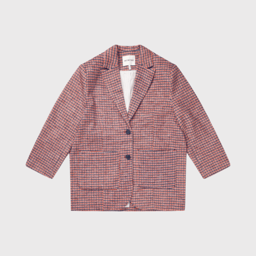 Aketta Blazer fra MUNTHE – oversize ternet jakke i rød med knapper og lommer