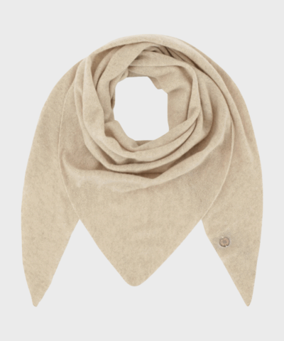 Andrea Triangle Scarf i 100% cashmere i sand melange – trekantsformet tørklæde fra Beta Studios