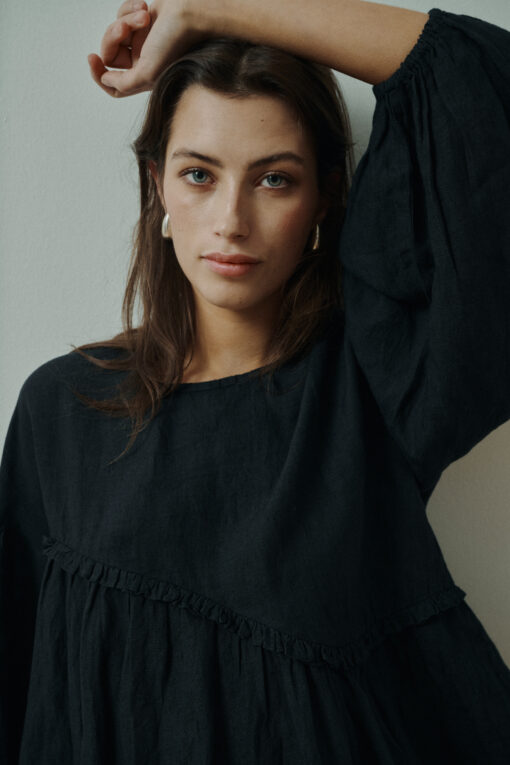 Anne-Mi – Kaya LS Blouse, Washed Black - Billede 5