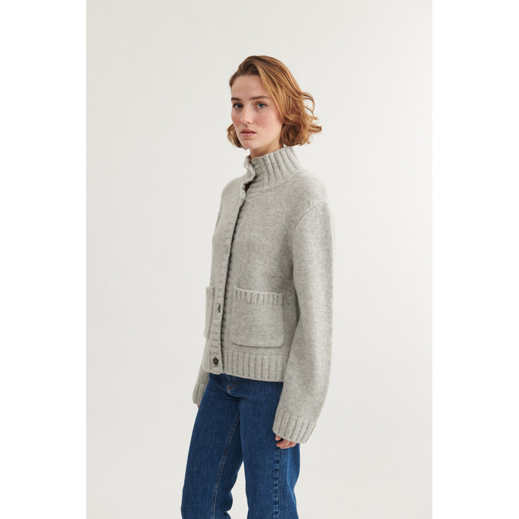 Basic Apparel – Blanche Cardigan, Grey Mel - Billede 4
