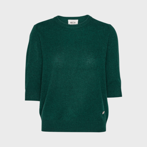 Anna Lady Sleeve cashmere sweater i farven Botanical Green – Beta Studios