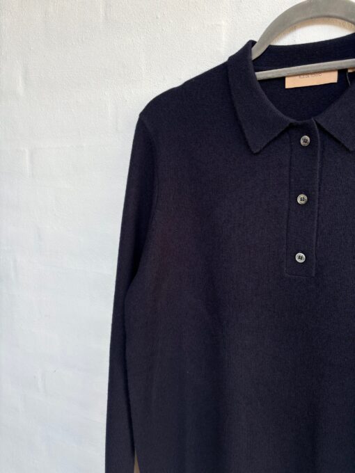 Rue de Tokyo – Kura Merino Wool Polo, Navy - Billede 2