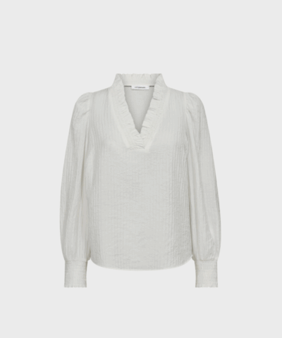 Co'Couture Shinacc V-Blouse – Off White | Elegant og alsidig bluse