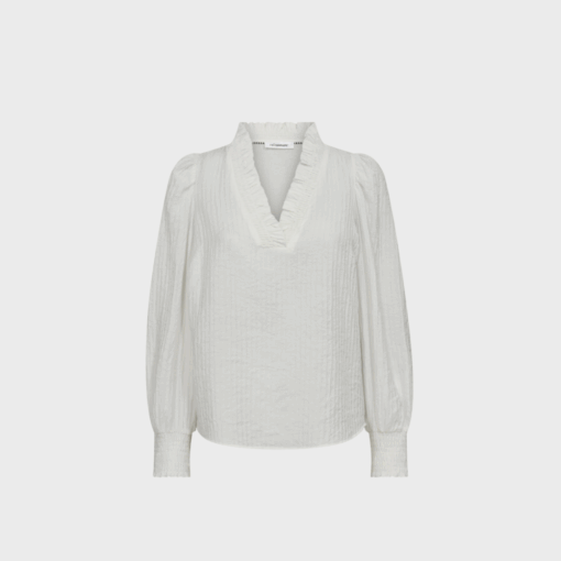 Co'Couture Shinacc V-Blouse – Off White | Elegant og alsidig bluse