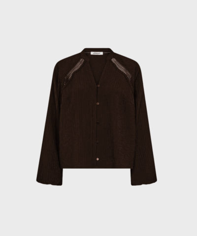 Co'Couture Shinacc V-Blouse – Brun | Elegant og alsidig bluse