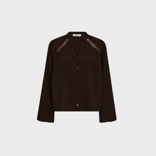 Co'Couture Shinacc V-Blouse – Brun | Elegant og alsidig bluse
