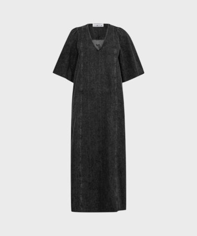 Haute L’Amitié – Denim Raw Hem Dress Black