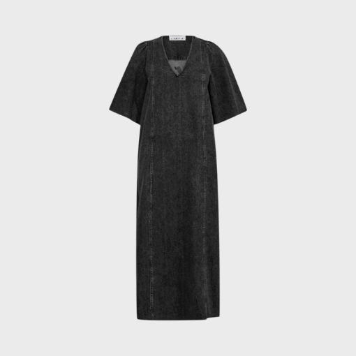 Haute L’Amitié – Denim Raw Hem Dress Black