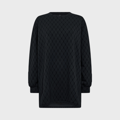 Sort oversized sweatshirt med jacquardlogo fra Hype the Detail