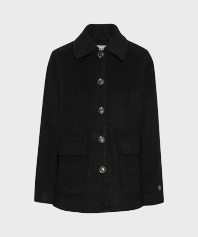 Jolly Jacket i Dark Grey Melange, kort jakke med luksuriøst for og håndstyre syninger – Beta Studios