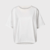 Margot Cropped T-shirt – hvid oversized t-shirt i økologisk bomuld fra Rabens Saloner