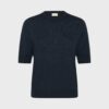 NatanyaPW Pullover i mørk navy – striktrøje fra Part Two set forfra