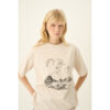 Rue De Tokyo Torin Moomin T-shirt – sort t-shirt med broderet Mumi-print i off-white.