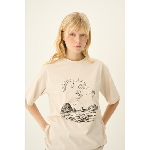 Rue De Tokyo Torin Moomin T-shirt – sort t-shirt med broderet Mumi-print i off-white.