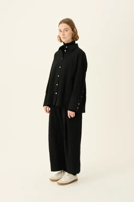 Rue de Tokyo - Seke Crushed Shirt, Black - Billede 2
