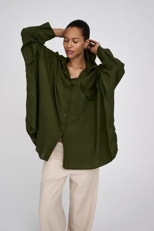 Raben Saloner – Noah Skjorte,  Army Green - Billede 2