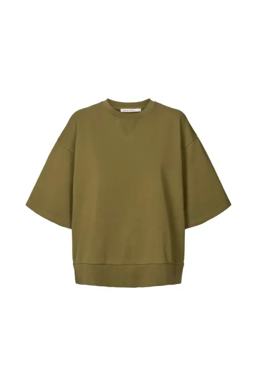 Raben Saloner – Narah Sweat Top, Dark Olive - Billede 4