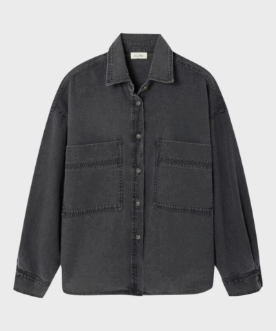 Women’s Jazy Shirt i sort – langærmet bomuldsskjorte fra American Vintage.