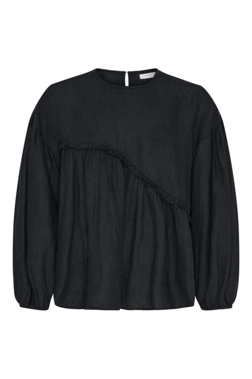 Anne-Mi – Kaya LS Blouse, Washed Black - Billede 8